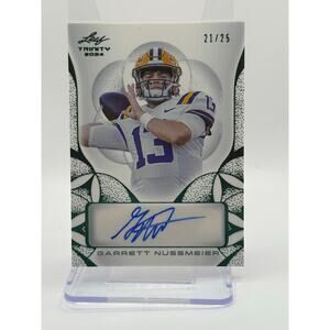 2024 Leaf Trinity Football Garrett Nussmeier Green Auto 21/25 SP LSU Tigers QB